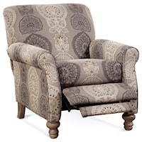 Traditional High Leg Recliner with Push Back Reclining