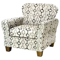 Upholstered Chair with Flare Tapered Arms