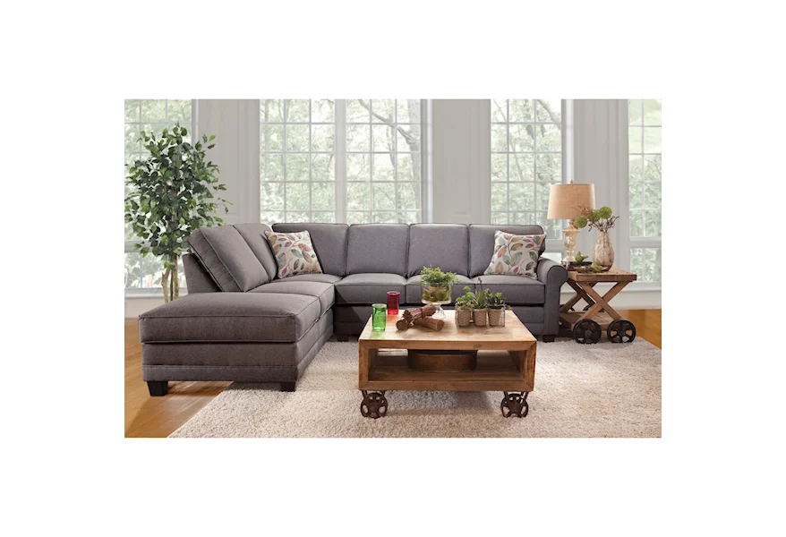 3700 Sectional by Serta Upholstery by Hughes Furniture at VanDrie Home Furnishings