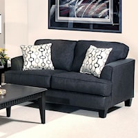 Transitional Love Seat with Accent Pillows