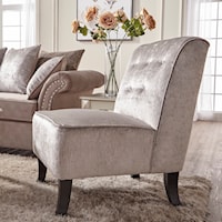 Upholstered Armless Accent Chair with Tufted Seatback