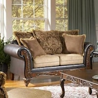 Traditional Upholstered Love Seat with Loose Cushions