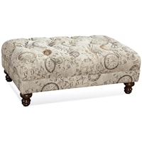 Traditional Cocktail Ottoman with Tufting