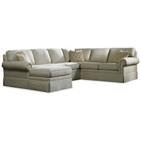 Skirted Six Piece Sectional Sofa with LAF Chaise