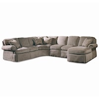 5 Pc. Sectional with Rolled Arms and Loose Pillow Back