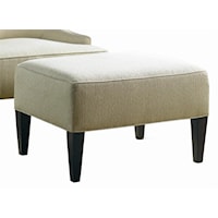 Lounge Ottoman with Tapered Wood Legs