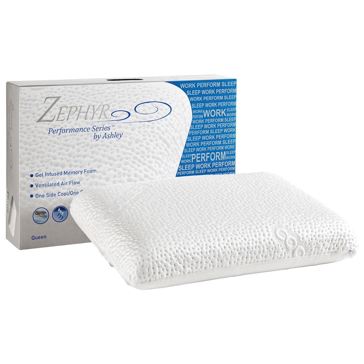 Sierra Sleep M82511P Memory Foam Pillow Choice Side Gel Memory Foam Pillow