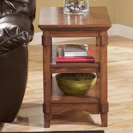 Chairside End Table w/ Shelves