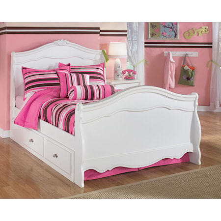 Full Sleigh Bed with Under Bed Storage