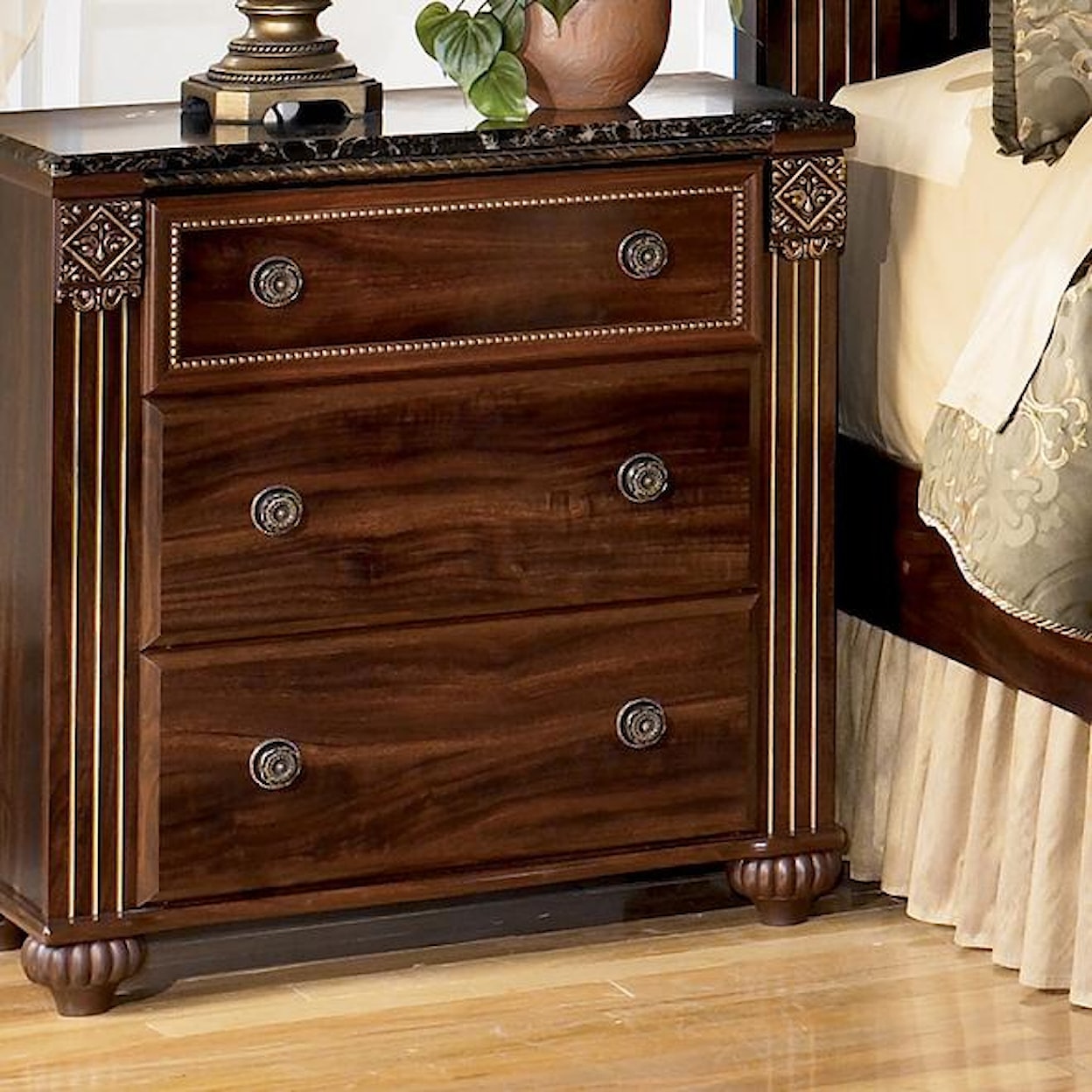 Ashley Furniture Signature Design Gabriela 3-Drawer Night Stand