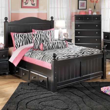 Full Poster Bed with Underbed Storage