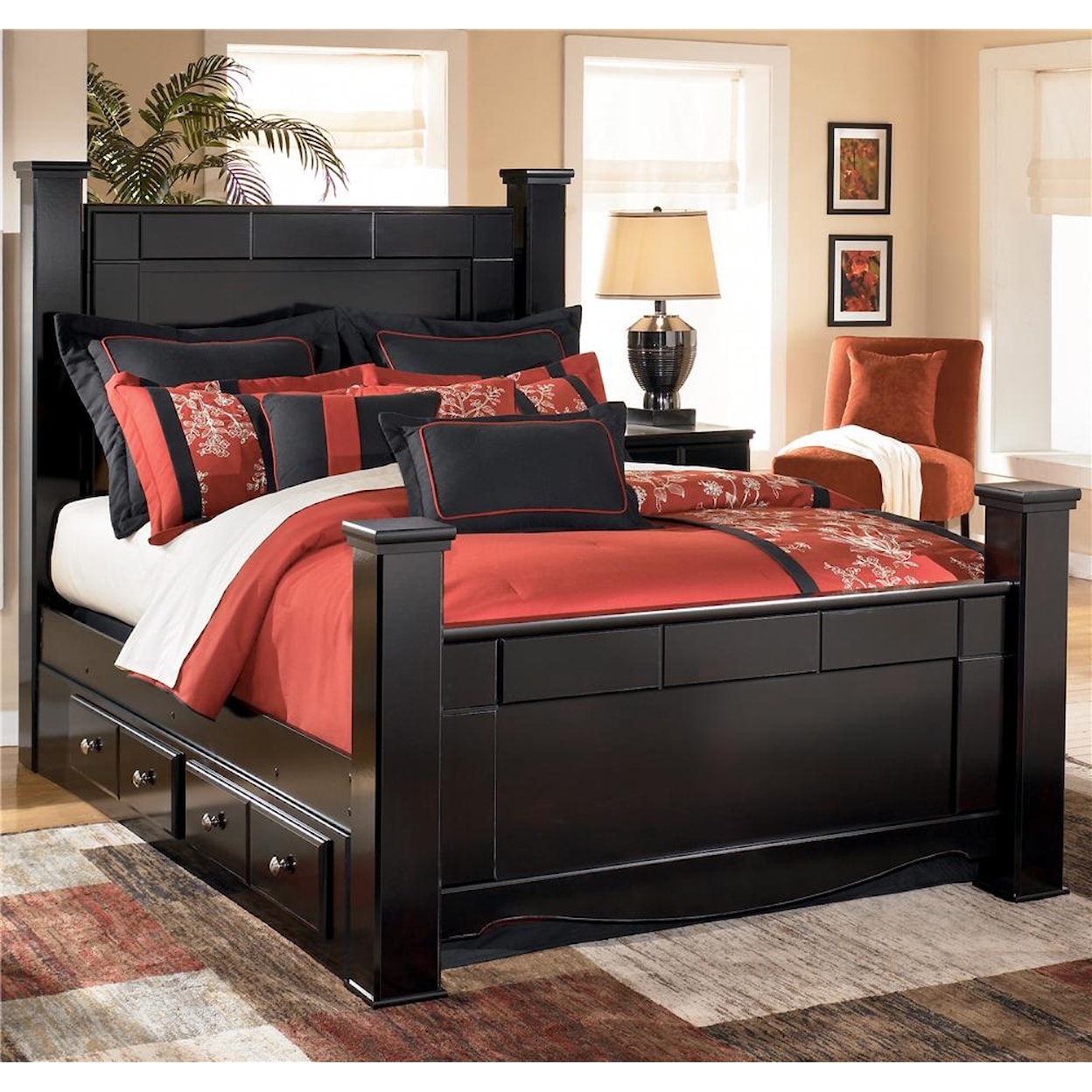 Ashley Furniture Signature Design Shay B271 Queen Poster Bed with Underbed Storage