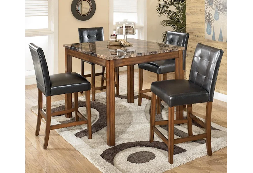 Theo 5-Piece Square Counter Height Table Set by Signature Design by Ashley at Westrich Furniture & Appliances