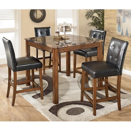 5 Piece Square Counter Height Table Set