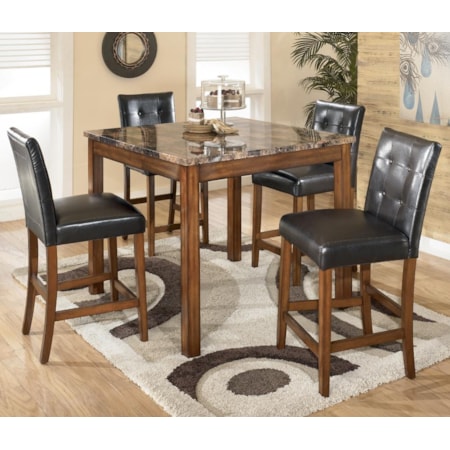 5 Piece Square Counter Height Table Set