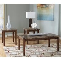 3-in-1 Pack of Occasional Tables with Faux Marble Tops