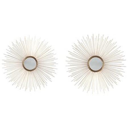 Doniel Antique Gold Finish Accent Mirror Set