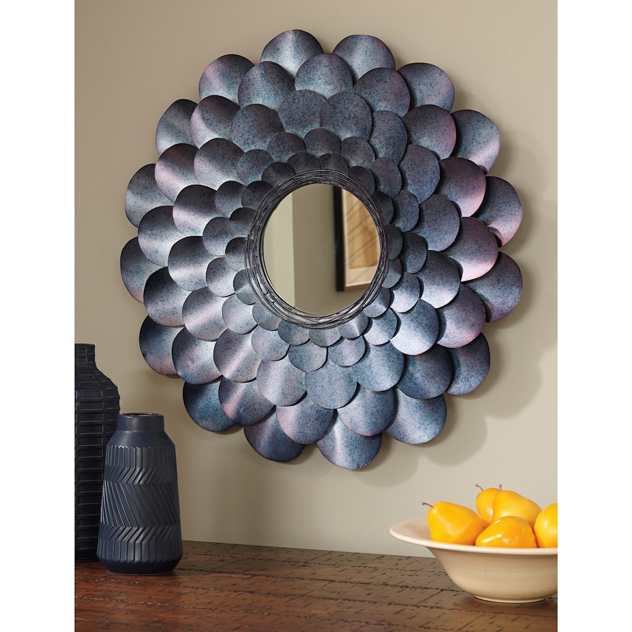 Signature Design by Ashley Accent Mirrors Deunoro Blue Accent Mirror