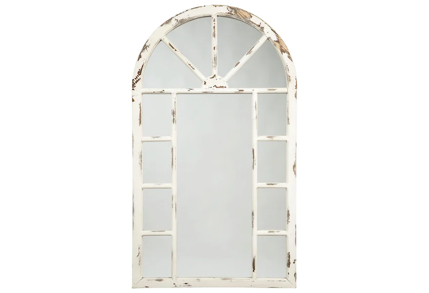 Accent Mirrors Divakar Antique White Accent Mirror by Signature Design by Ashley at Rune's Furniture