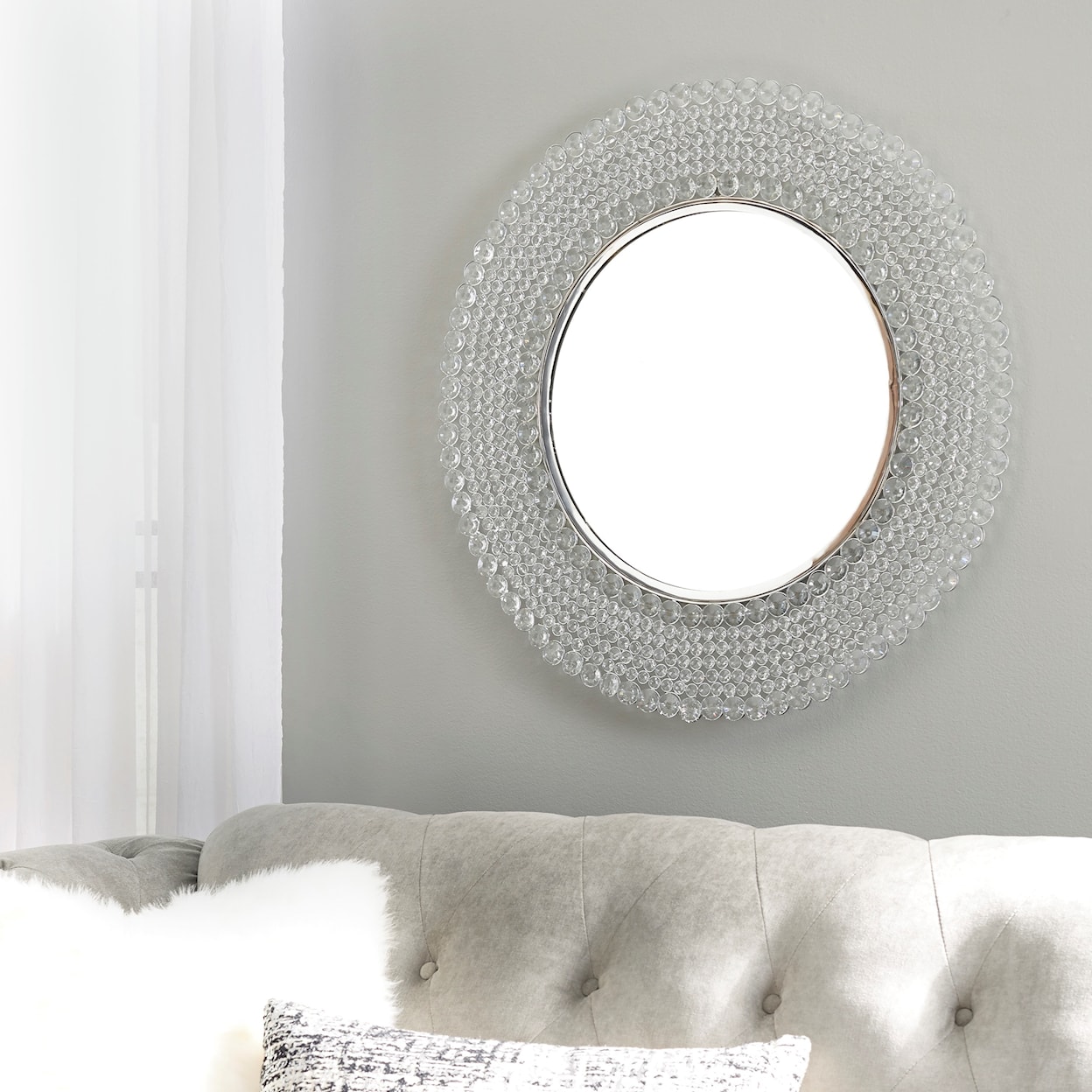 Ashley Signature Design Accent Mirrors Marly Clear/Silver Finish Accent Mirror