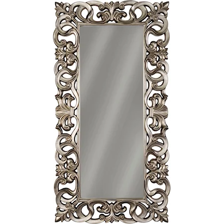 Lucia Antique Silver Finish Accent Mirror