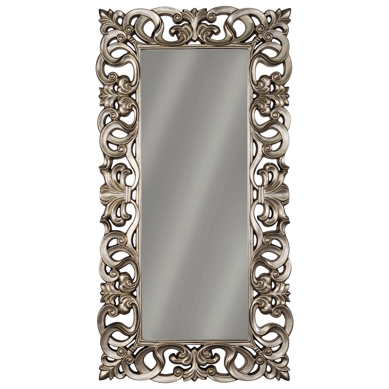Ashley Signature Design Accent Mirrors Lucia Antique Silver Finish Accent Mirror
