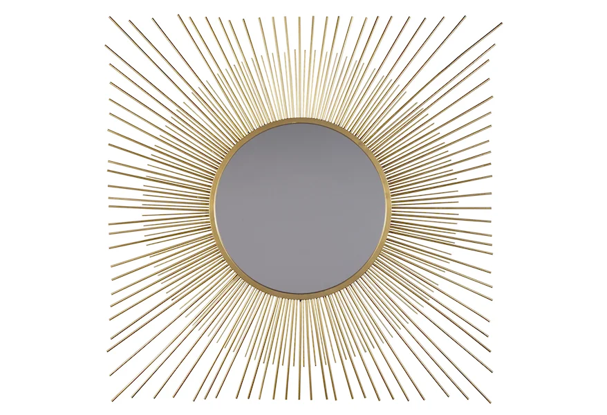 Accent Mirrors Elspeth Gold Finish Accent Mirror by Signature Design by Ashley at Westrich Furniture & Appliances