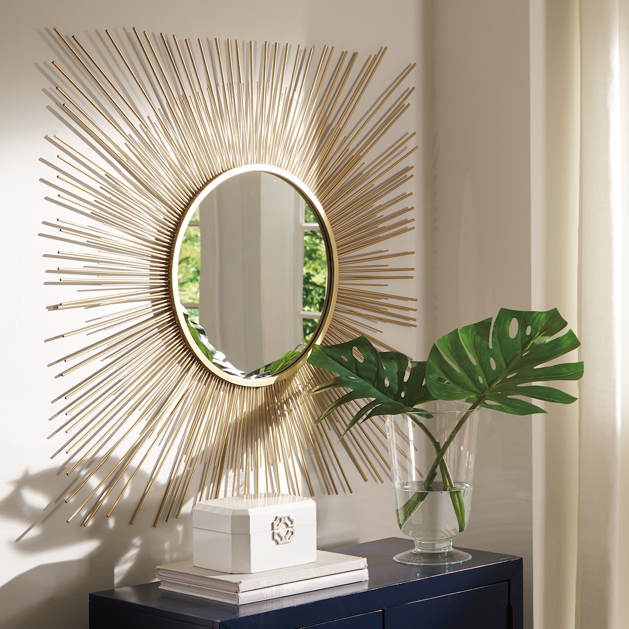 Ashley Furniture Signature Design Accent Mirrors Elspeth Gold Finish Accent Mirror