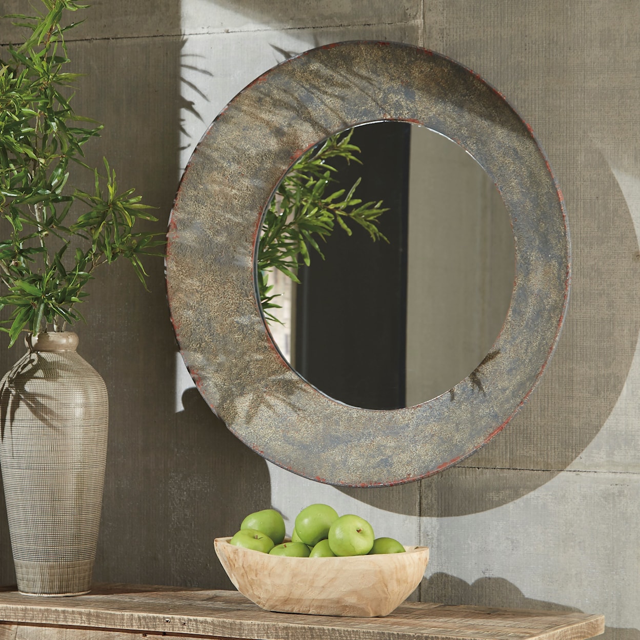 Signature Design by Ashley Accent Mirrors Carine Distressed Gray Accent Mirror