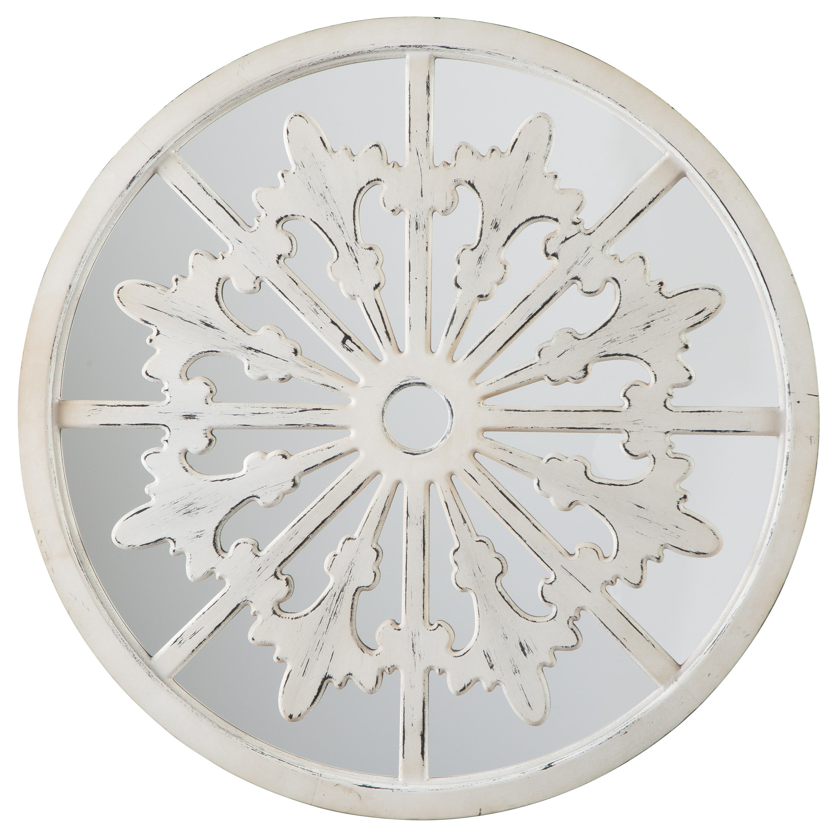 Emlen Antique White Accent Mirror