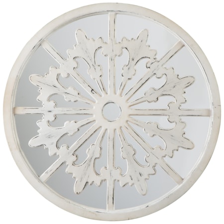 Emlen Antique White Accent Mirror