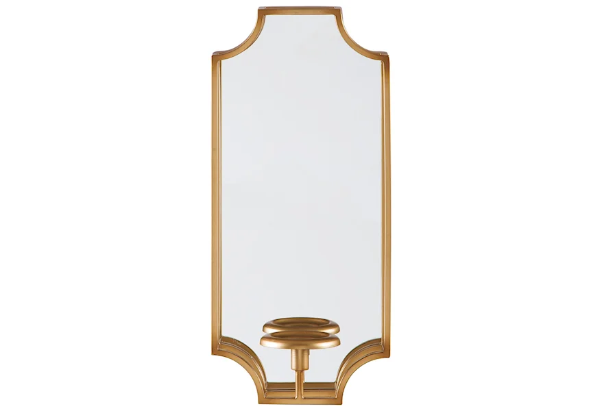 Accent Mirrors Dumi Gold Finish Wall Sconce by Signature Design by Ashley at Dream Home Interiors