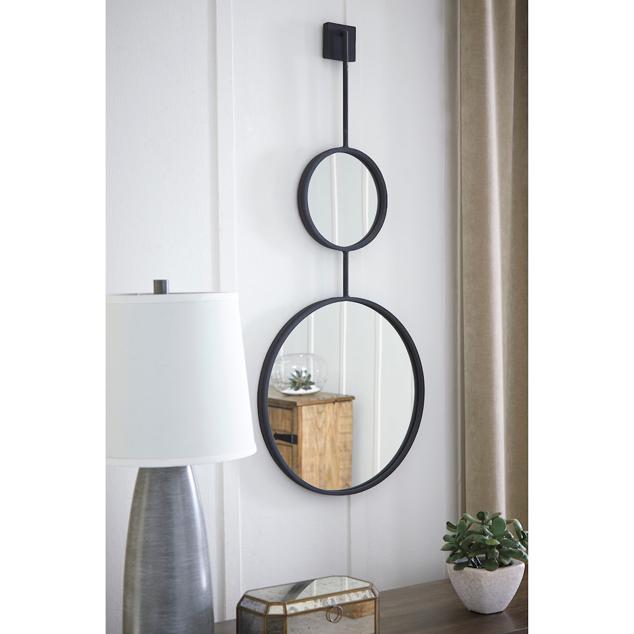 Signature Design by Ashley Accent Mirrors Brewer Black Accent Mirror