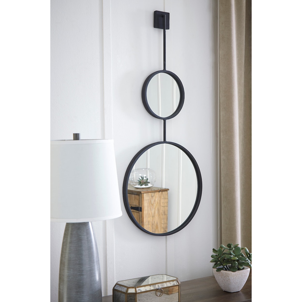 Ashley Furniture Signature Design Accent Mirrors Brewer Black Accent Mirror