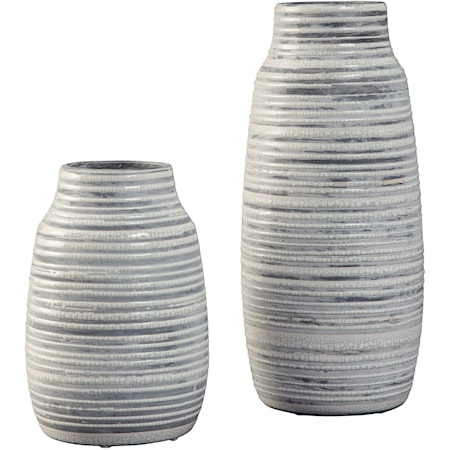 Donaver Gray/White Vase Set