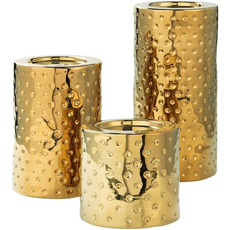 Marisa Gold Candle Holders (Set of 3)