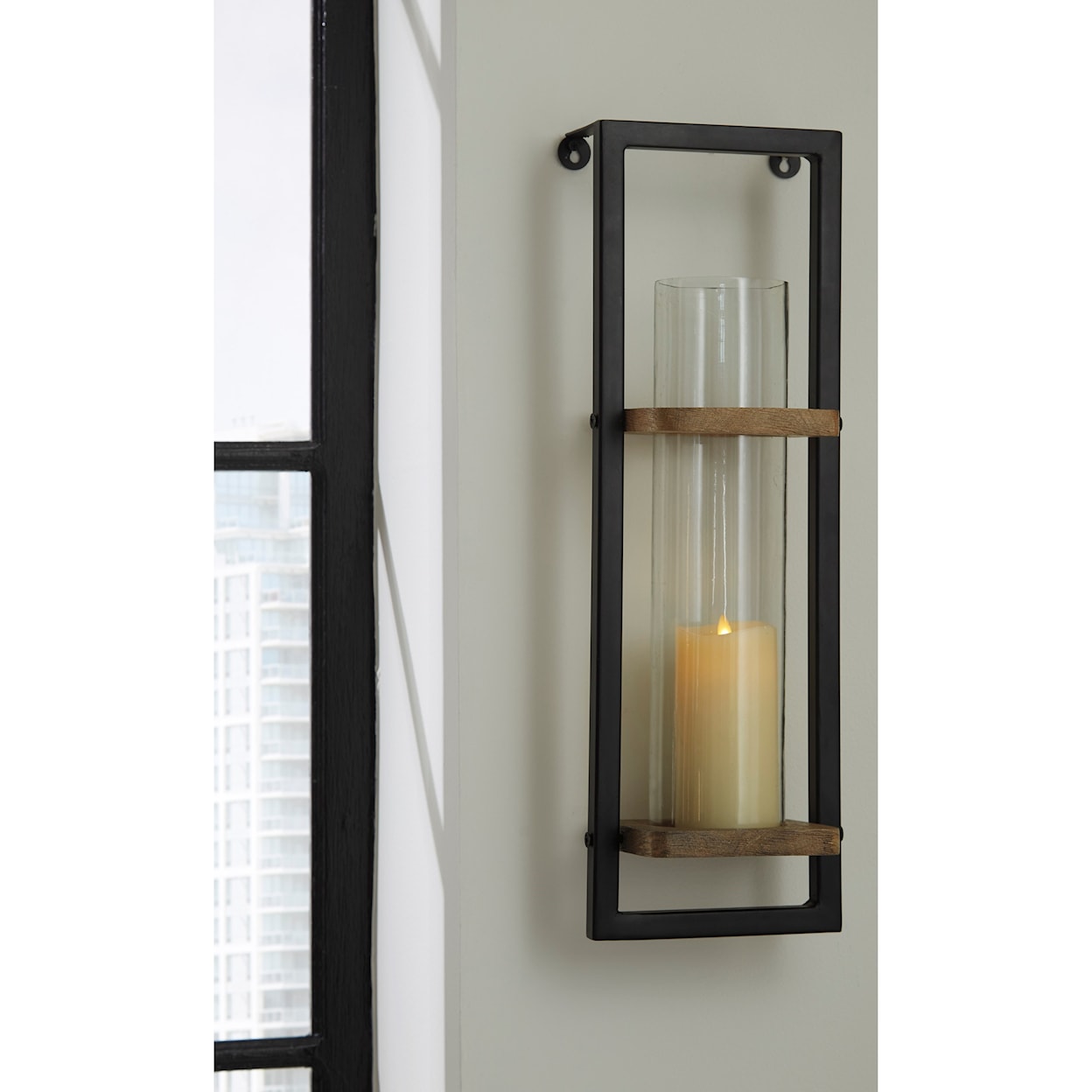 Ashley Furniture Signature Design Wall Art Colburn Natural/Black Wall Sconce