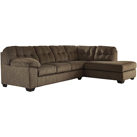 Contemporary Sectional with Right Chaise and Pillow Arm