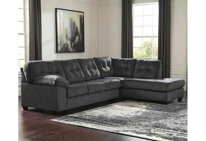 Accrington Sectional with Right Chaise by Signature Design by Ashley at Pedigo Furniture
