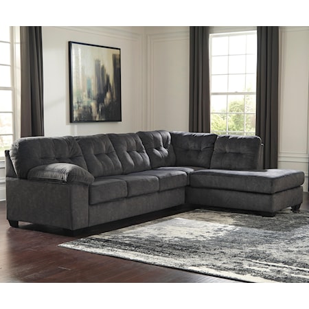 Sectional with Right Chaise & Memory Foam Queen Sleeper Mattress