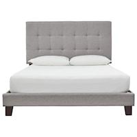 Queen Upholstered Bed with Tufted Headboard