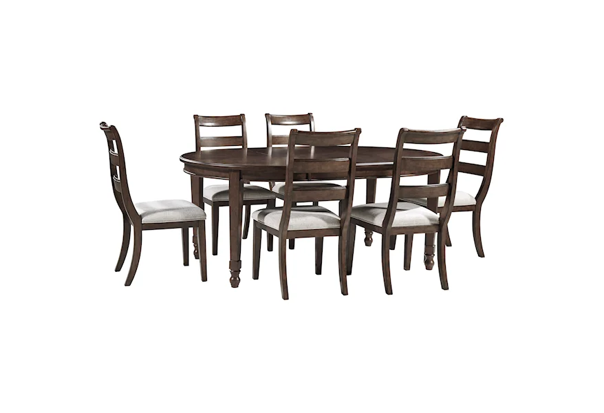 Adinton 7-Piece Table and Chair Set at Furniture and More