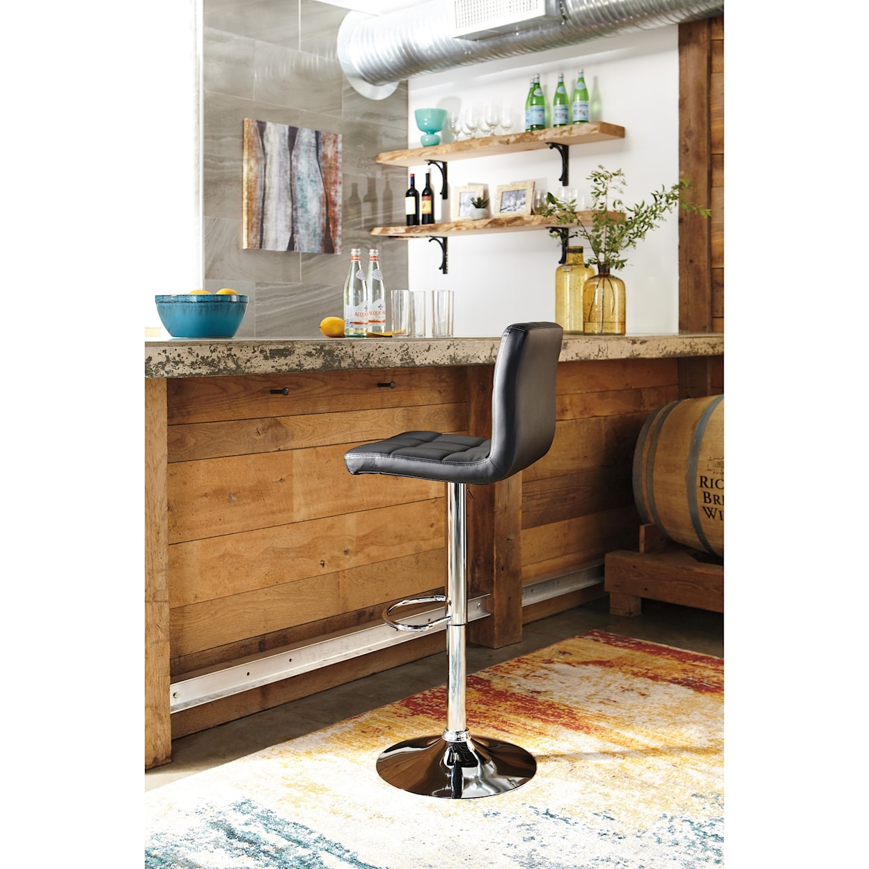 Signature Design by Ashley Bellatier Tall Upholstered Swivel Barstool