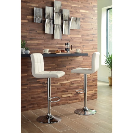 Tall Upholstered Swivel Barstool