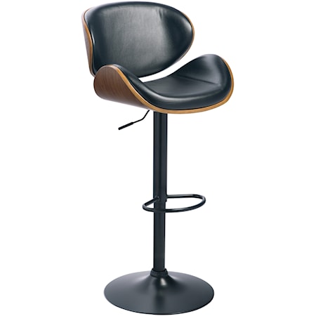 Tall Upholstered Swivel Barstool with Molded Plywood