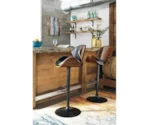 Signature Design by Ashley Bellatier Tall Upholstered Swivel Barstool