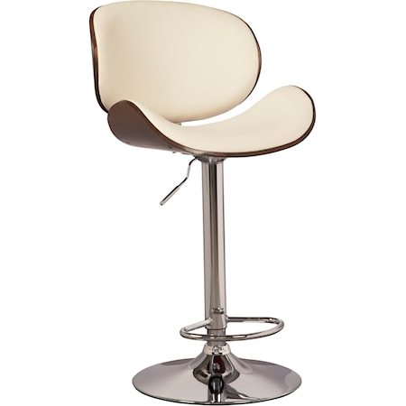 Tall Upholstered Swivel Barstool with Molded Plywood