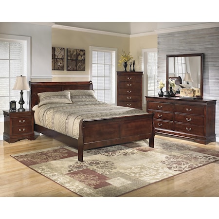 Queen Sleigh Bed, Nightstand and Chest Package