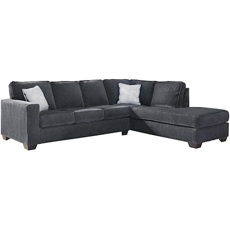 2 PC Sectional, hair and Ottoman Set