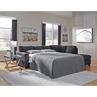 2 Piece Left Arm Facing Sleeper Sofa, Right Arm Facing Chaise Sectional and Ottoman Set